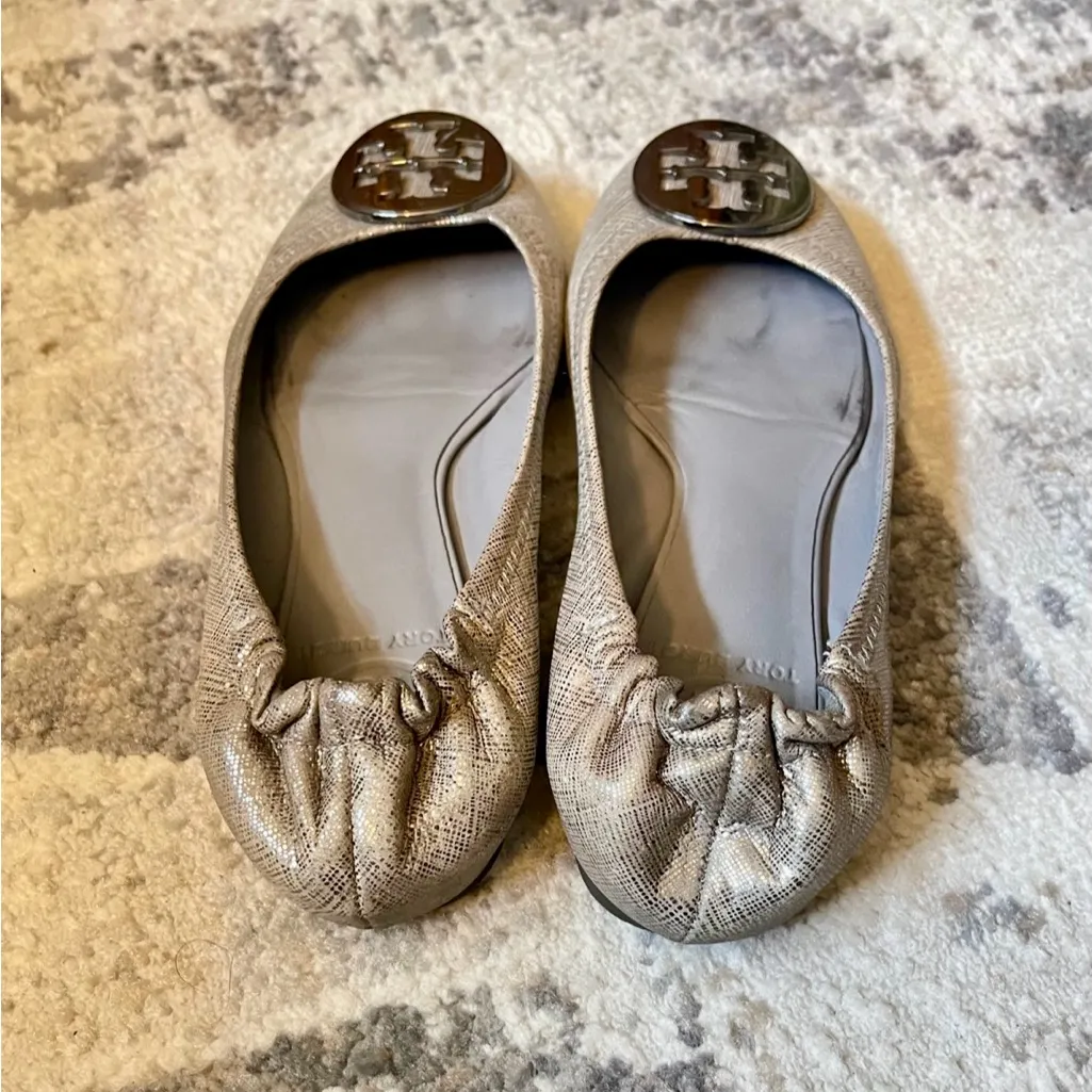 Tory Burch Cream Quilted Ballet Flats - Image 3