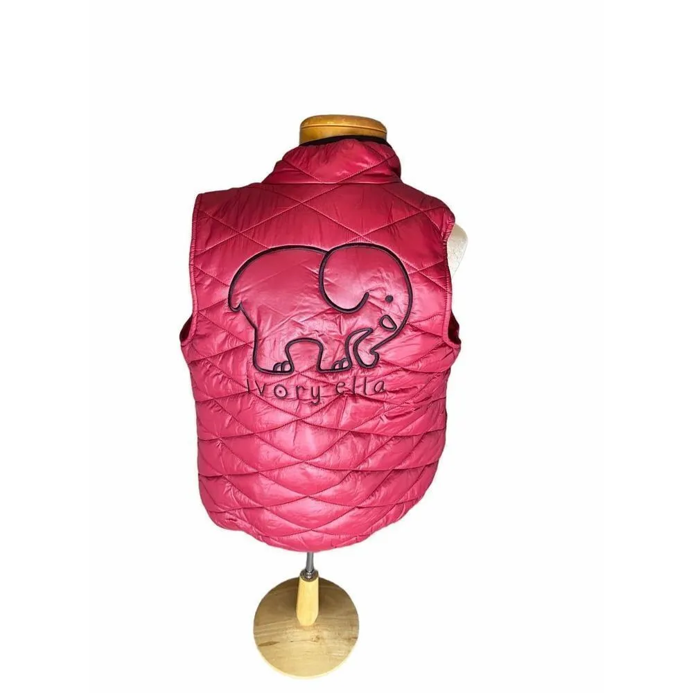 Ivory Ella maroon burgundy puffer vest size Medium - Image 2