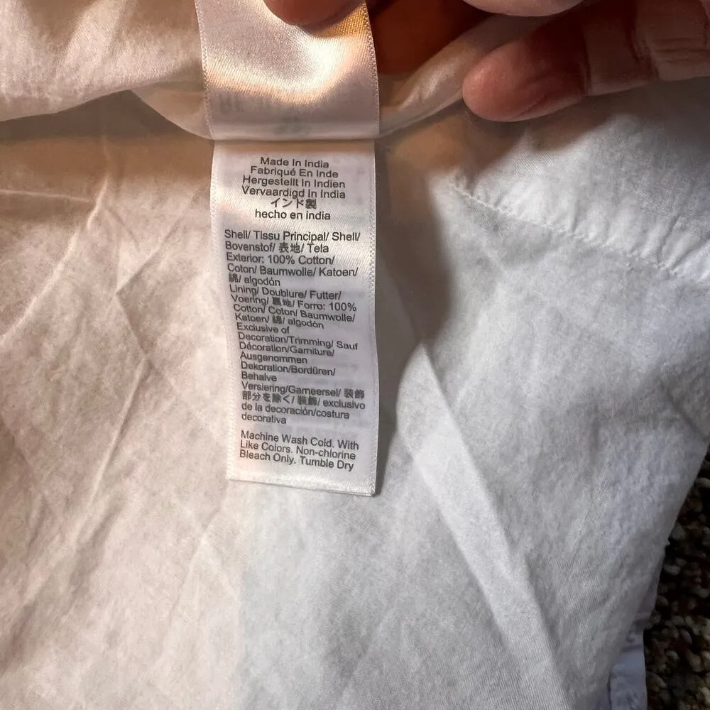 J. Crew 100% Cotton Smocked Tiered Midi Dress. White. Size Large White - Image 8