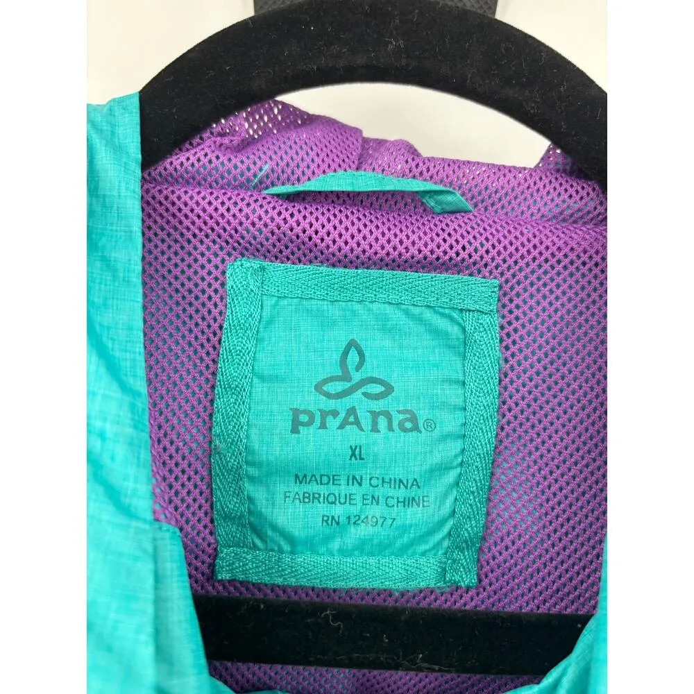 Prana Jacket Womens XL Fiona Anorak Teal Purple Water Repellent Lightweight - Image 3