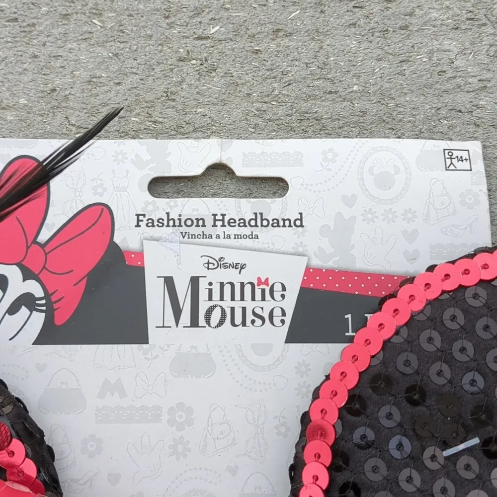 Disney NWT  Minnie Mouse Ears Sequin Headband with Feathers - Image 8