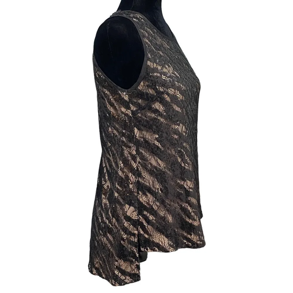 MM Couture Split Back Sequin Lace Sleeveless Top Small NWT Whimsigoth Y2K - Image 2