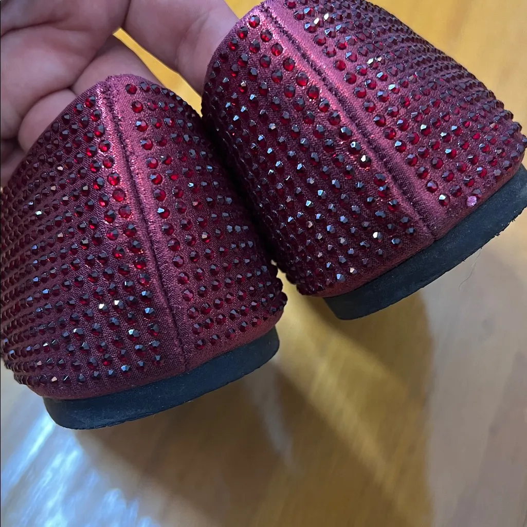 Torrid Red Embellished Pointed Toe sparkle Flats - Image 4