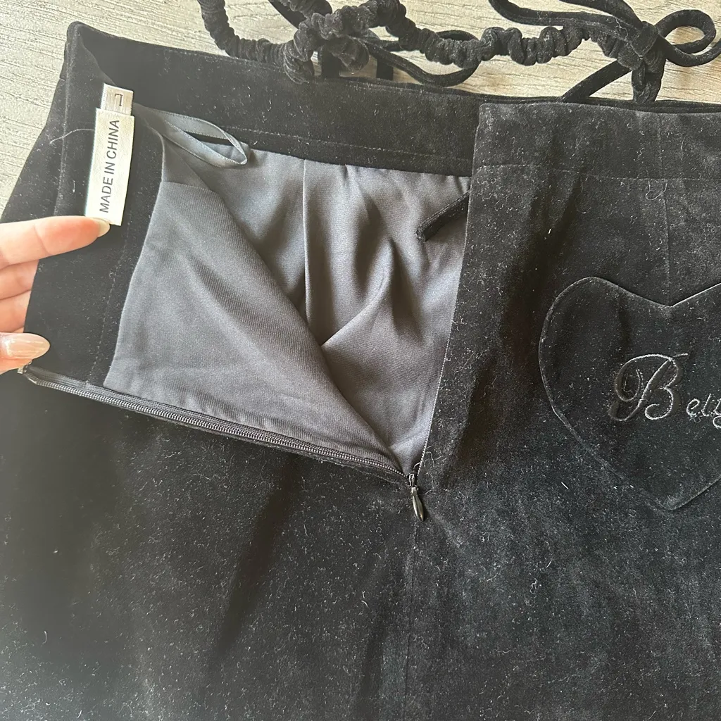 Black Bow-Tie Waist Mini Skirt Skort - Image 8