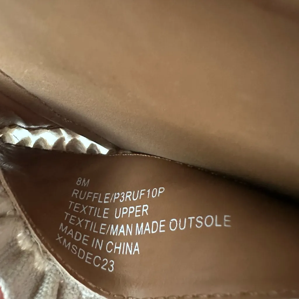 Joie Eidel Cream Canvas Ruffle Slide Sandals - Image 7