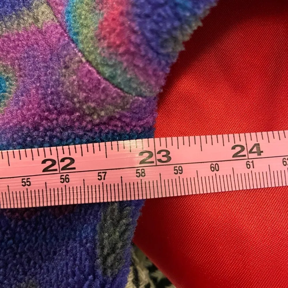 L.L. Bean Pink Purple Blue Geometric Tribal Fleece Jacket Sweater Size Large - Image 7
