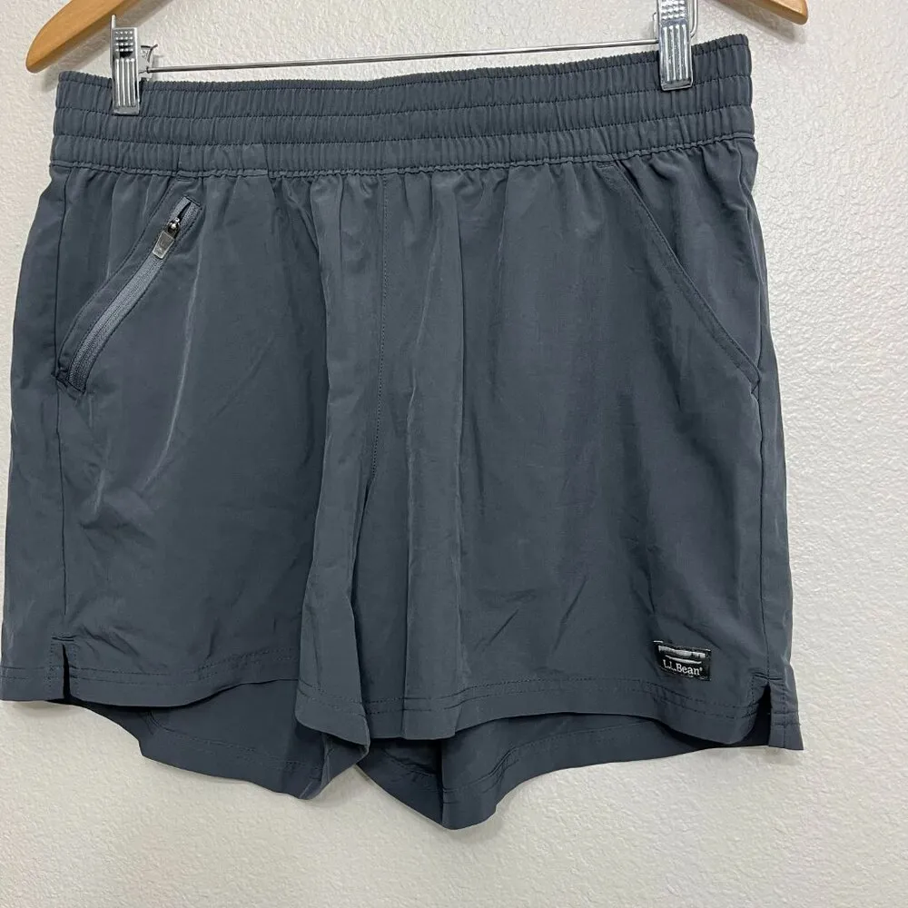 LL Bean Outdoor Sport Shorts Size Medium Women's Gray UPF 50+ Athletic - Image 3