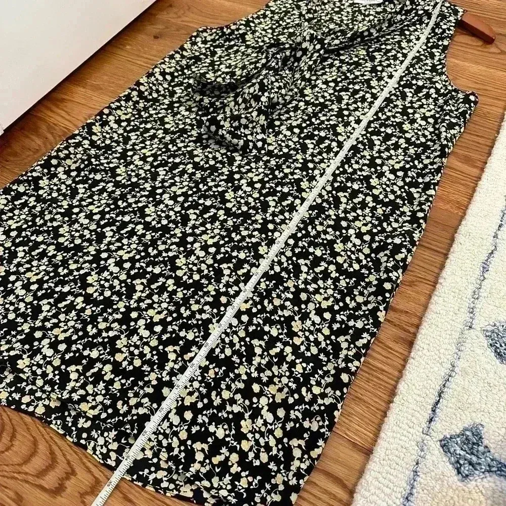 Equipment Femme Sleeveless Black Yellow Floral Print V Neck Silk Dress S - Image 9