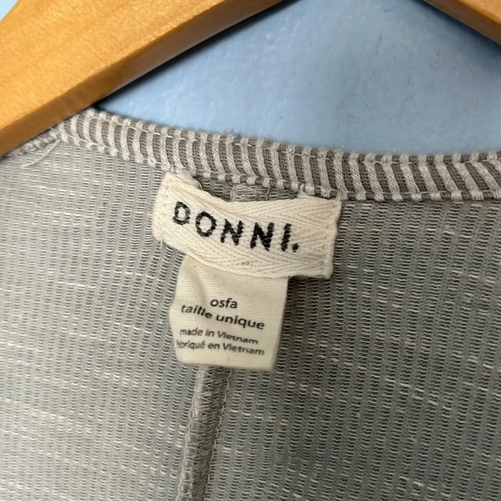 Donni. Anthropologie Long Ribbed Open Long Sleeve One Size Cardigan Gray - Image 3