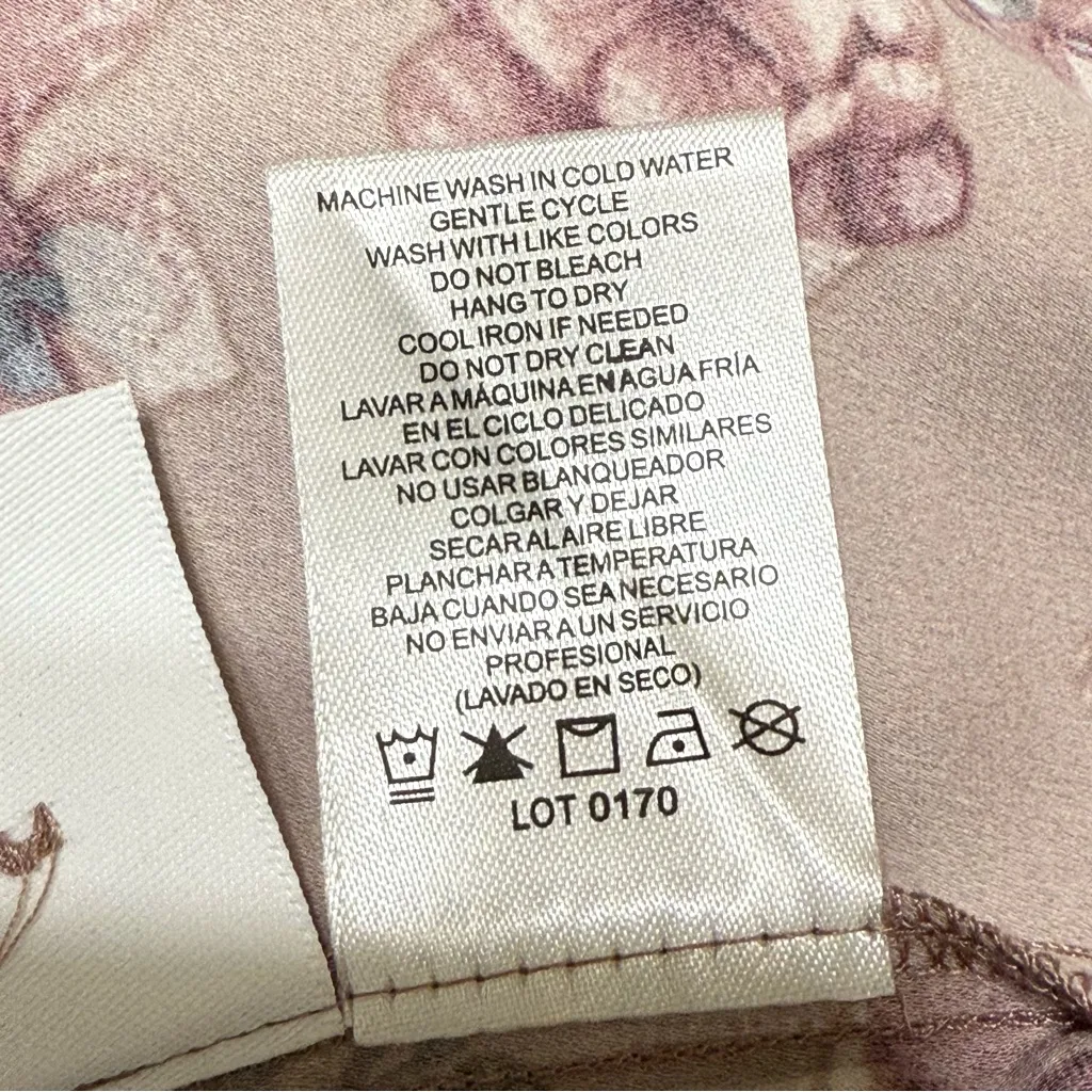 Hilary Radley Floral Blouse Pink Mauve Long Sleeve V-Neck Top XXL NWT - Image 10