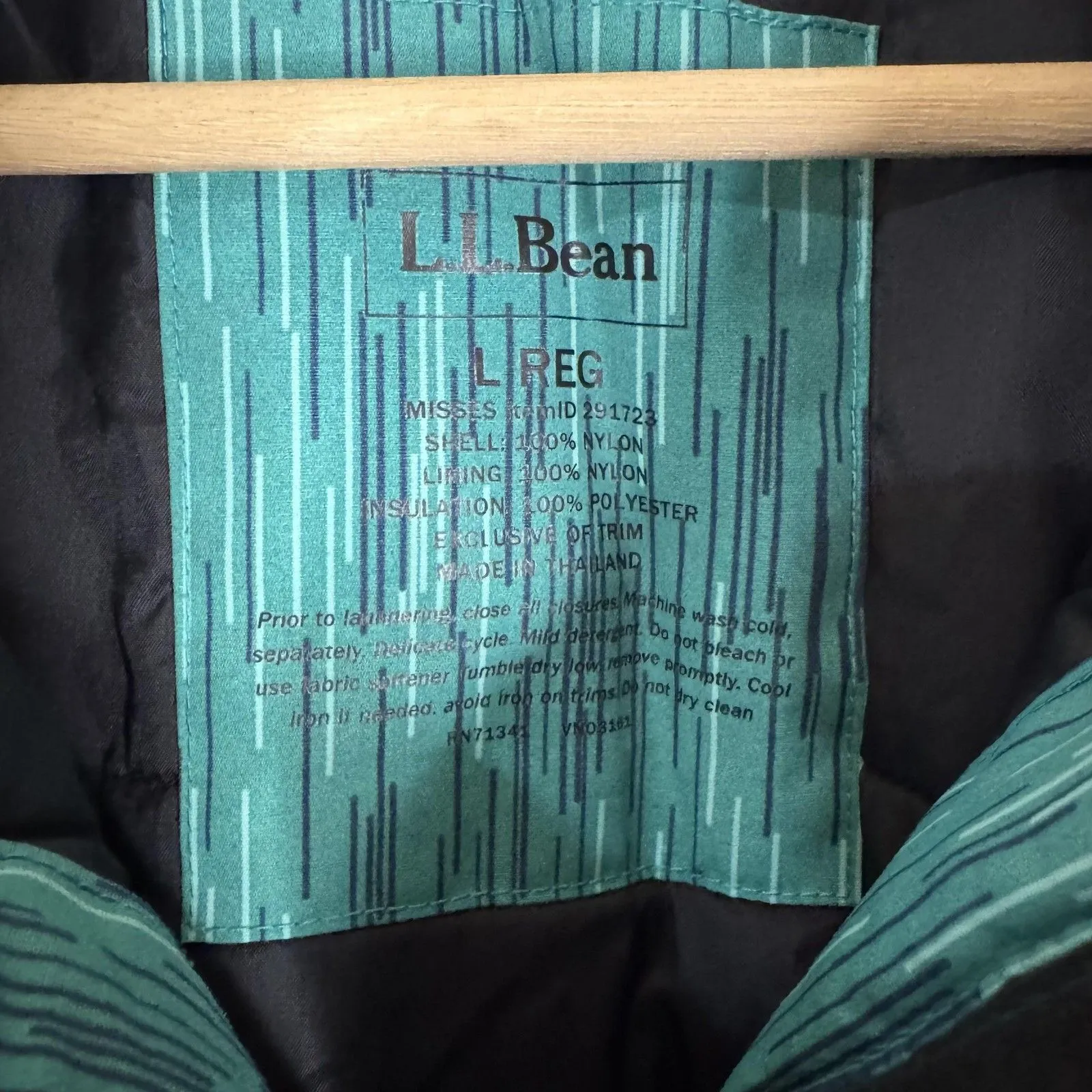 L.L. Bean Jacket Womens Large Nylon Insulated Water Resistant Outdoor Ski Coat Green - Image 5