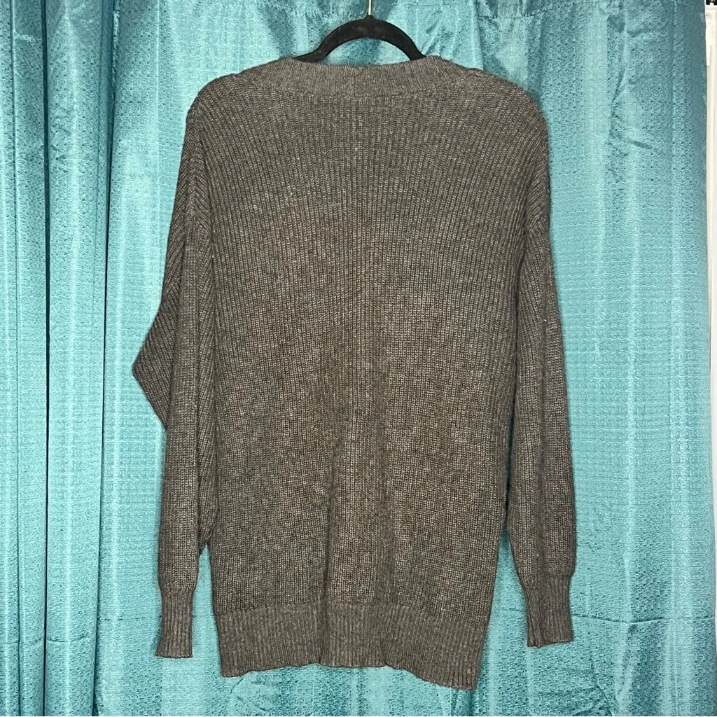 American Eagle NEW Grandpa Boyfriend Cardigan Sweater Gray Oversized Casual M - Image 3