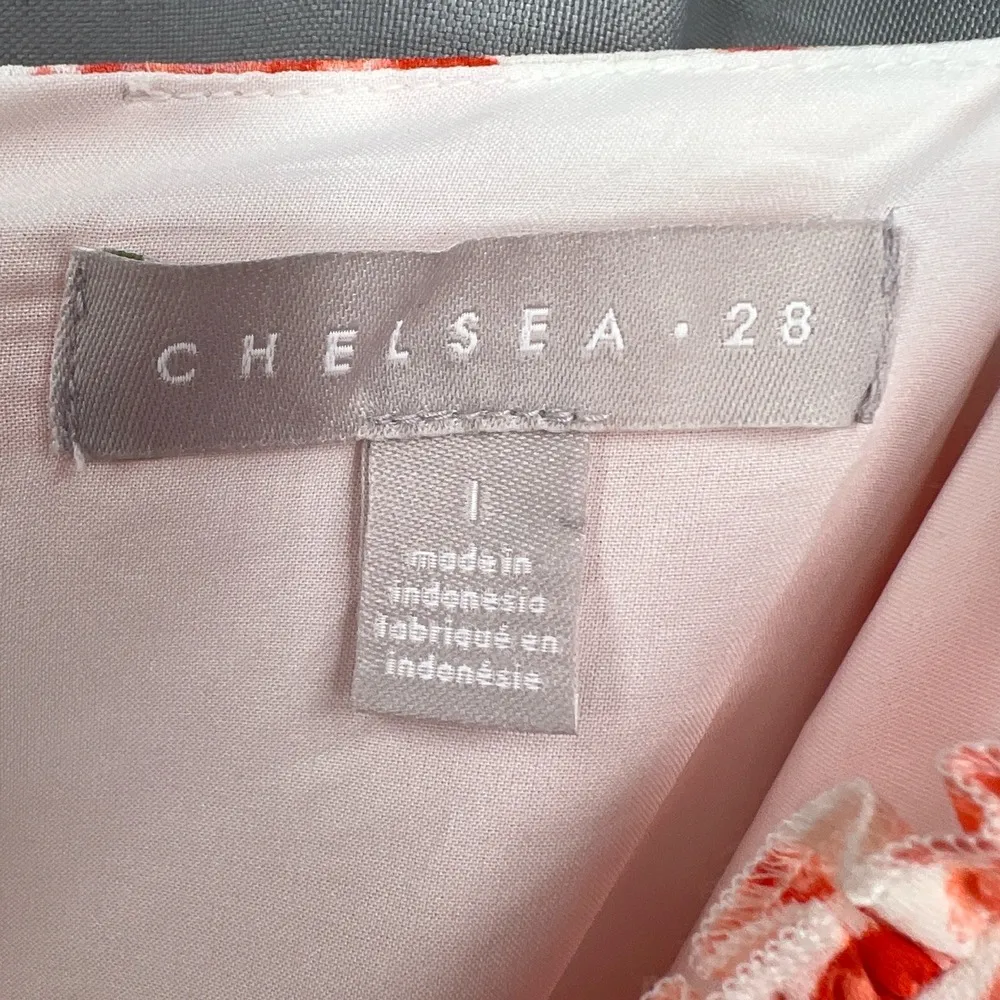 Chelsea28 Slip Dress White Floral Ruffled Hem Spaghetti Straps Large New - Image 3