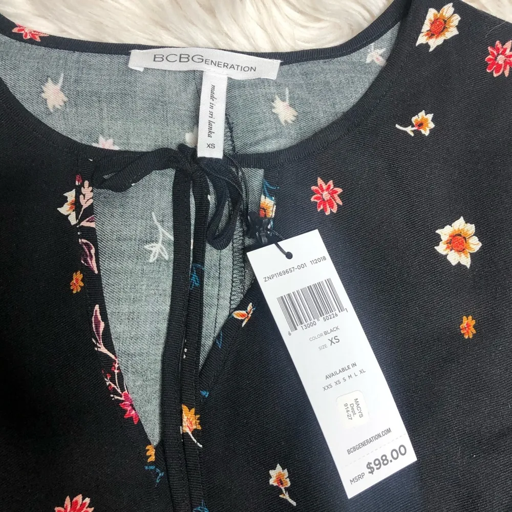 NWT BCBGeneration Floral Print Bell Sleeve Top - Image 5