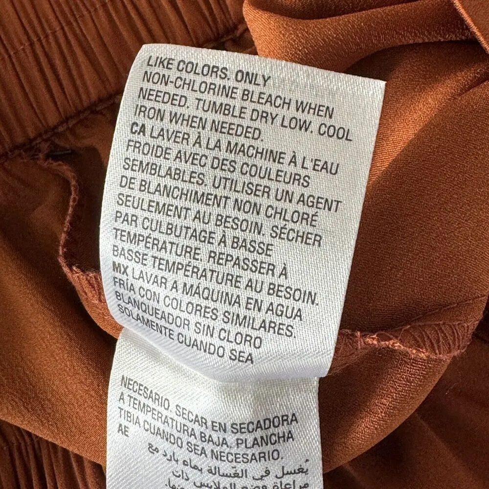 Bar III XX-Small Shorts Hi-Rise Elastic Waist Lightweight Tie Front Shiny Brown - Image 5