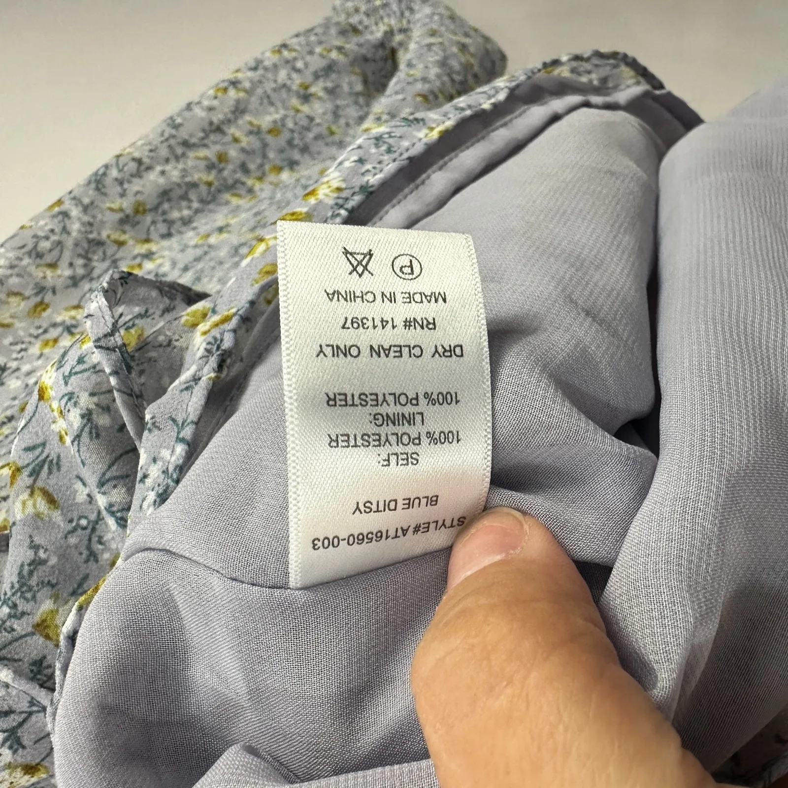 ASTR The Label Blouse L Blue Ditsy Floral Ruffle Peasant Cottagecore‎ Romantic - Image 5