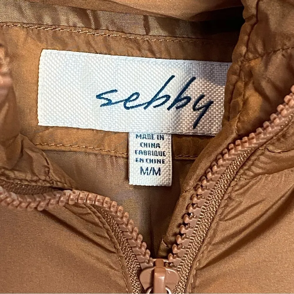 Sebby  Puffer Coat Jacket Brown Medium - Image 2