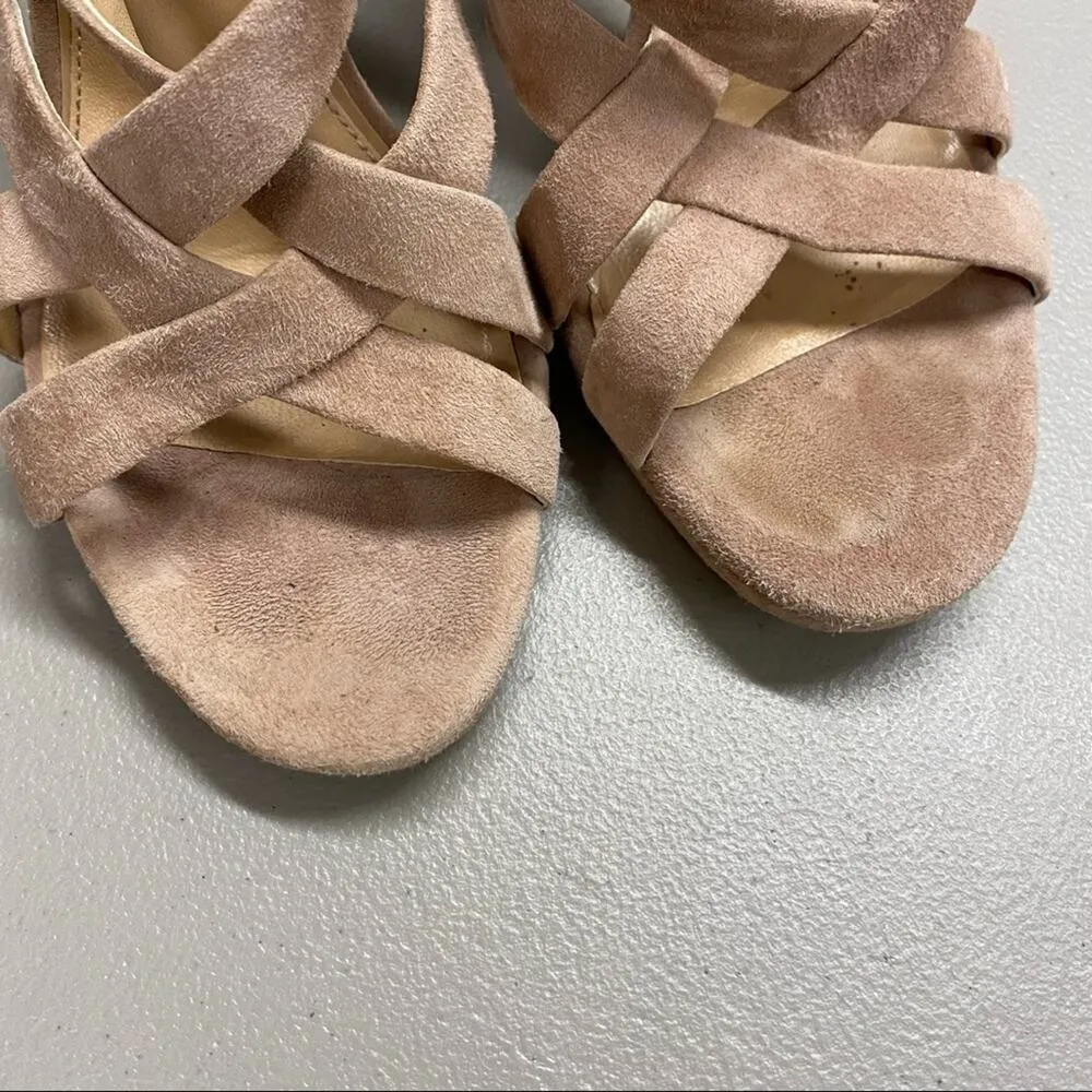 Diane Von Furstenberg High Heel Suede Cream Strappy US Womens Size 7 (37 EUR) - Image 4