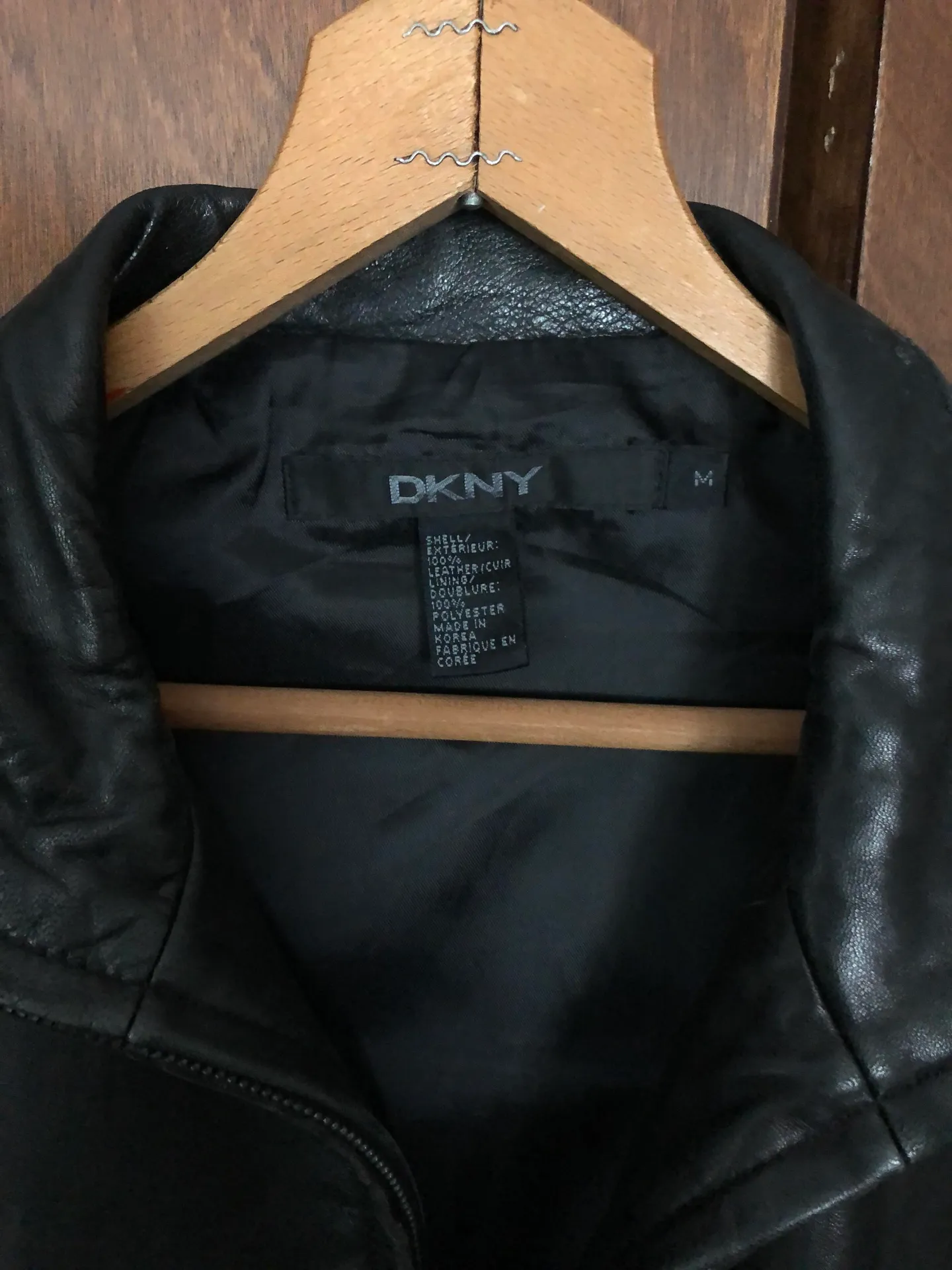DKNY Black Leather Jacket - Image 3