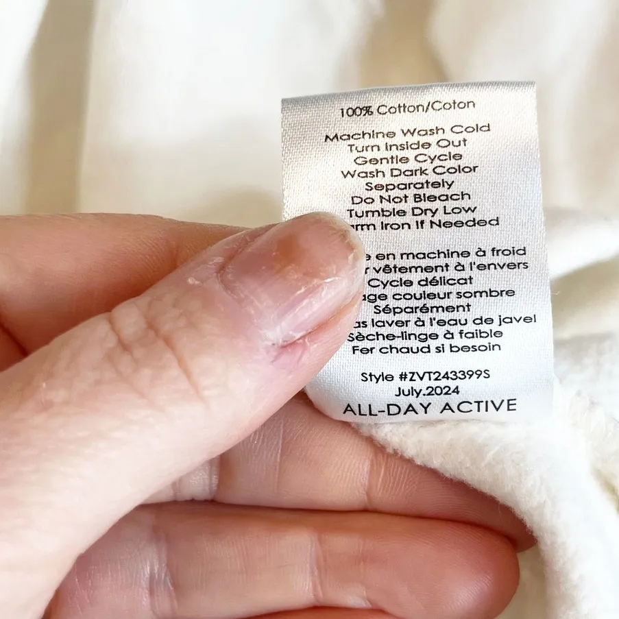 Z Supply On The Run Long Sleeve Half Zip Pullover Sweatshirt Ivory Cream Small - Image 5