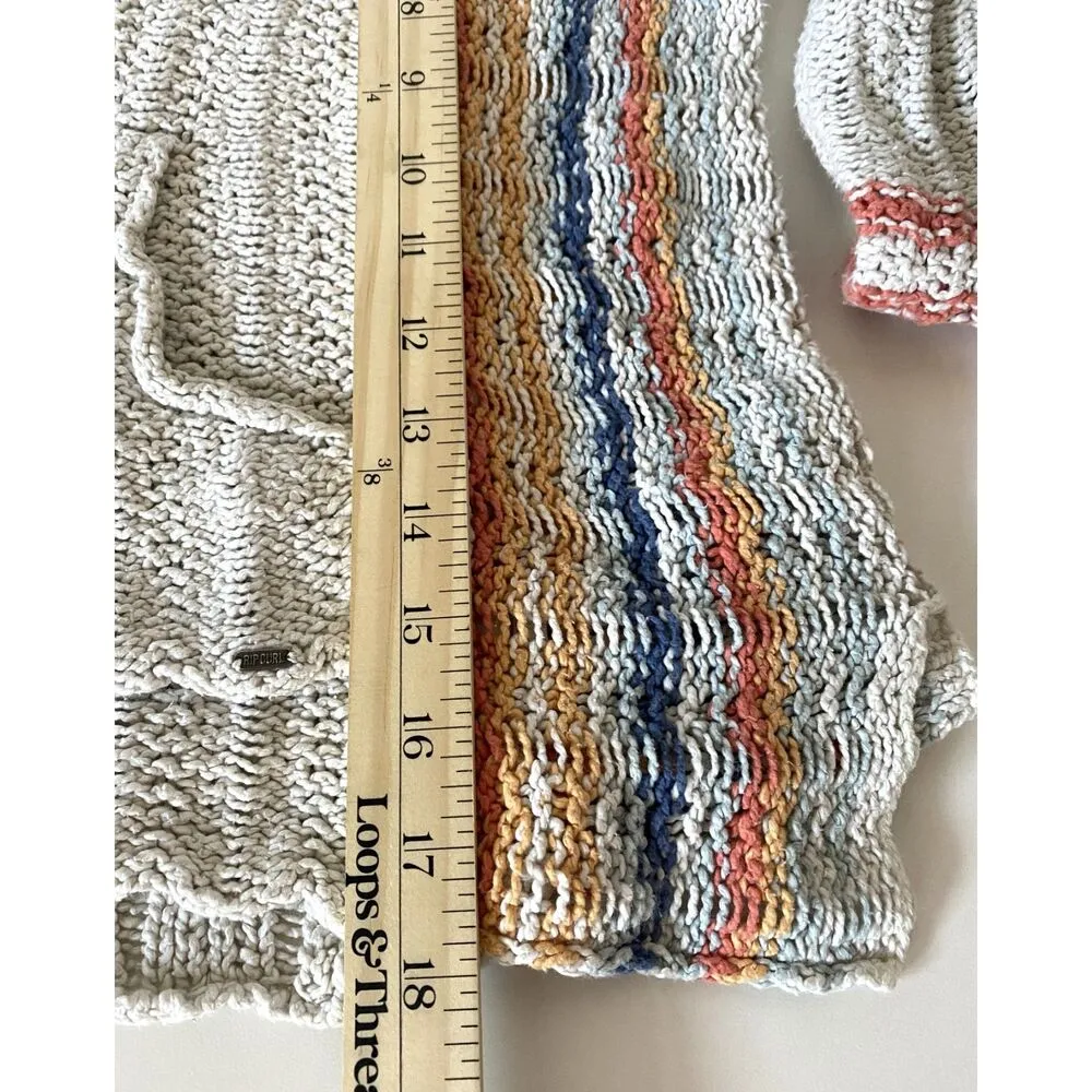 RIP CURL Sedona Cream Hooded Knit Sweater Womens Sz S Cozy Casual (No Strings) - Image 7