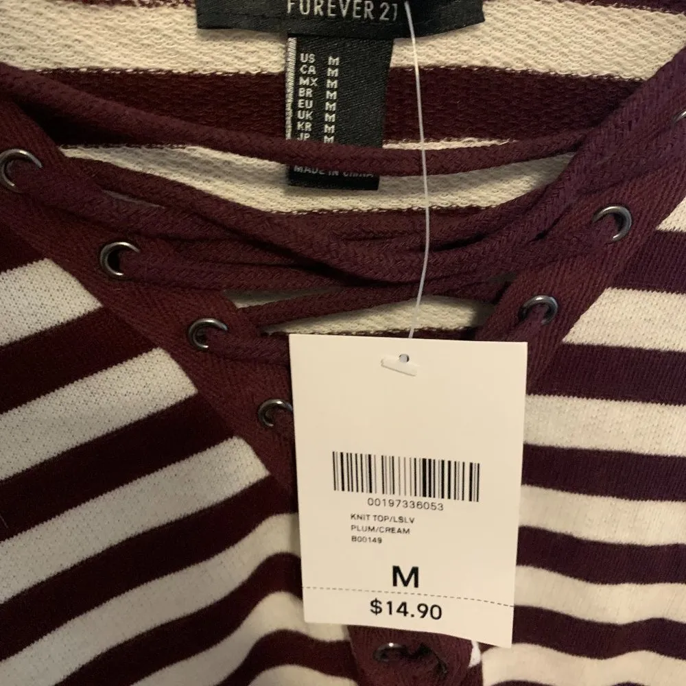 Forever 21 Striped Crop Shirt - Image 4