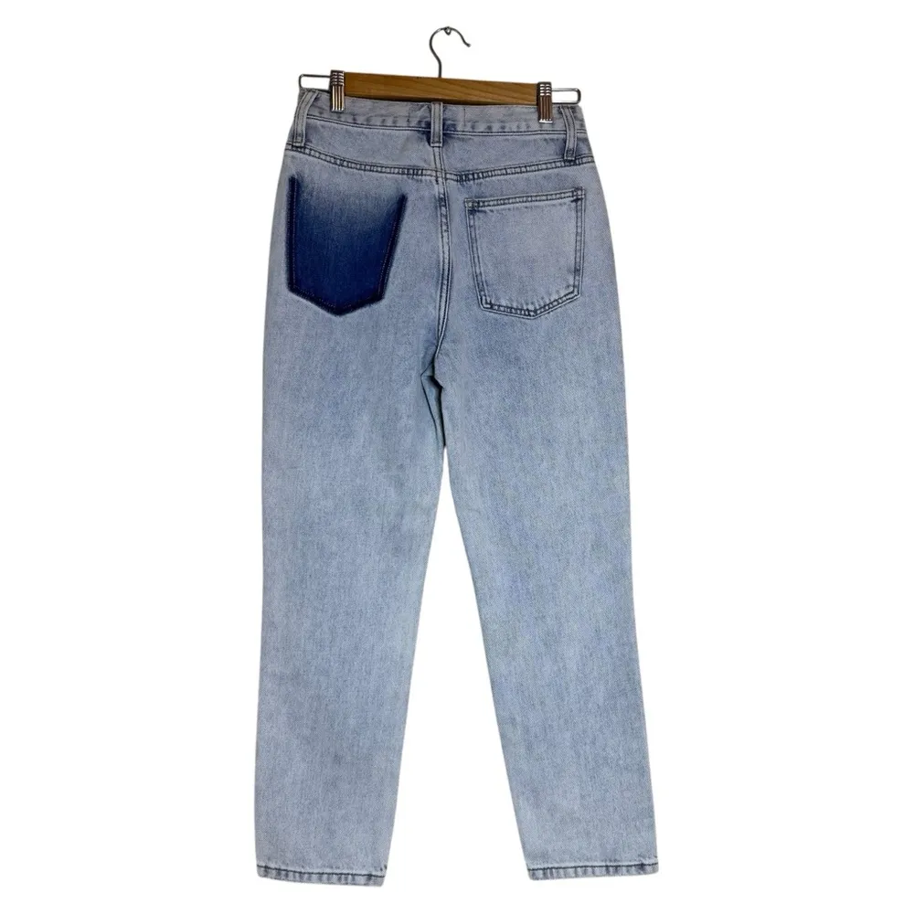 English Factory Anthropologie Ripped Knee Mom Jeans High Waist‎  Denim - Image 2