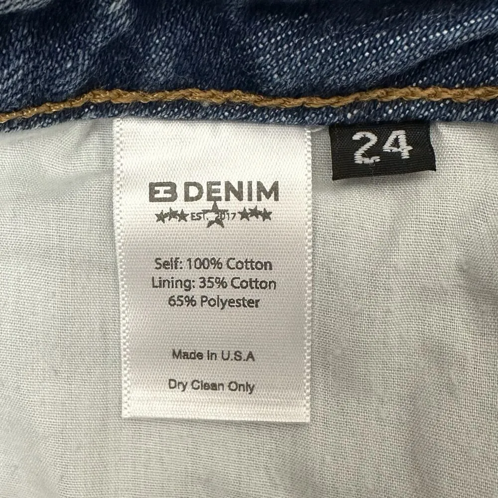 ARITZIA EB DENIM Scott Bermuda Jean Shorts Women’s 24” High Rise $280 Casual - Image 6