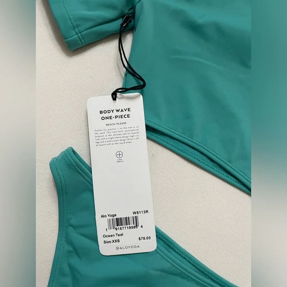 NWT ALO Body Wave Cut Out One Piece Ocean Teal Size XXS - Image 6