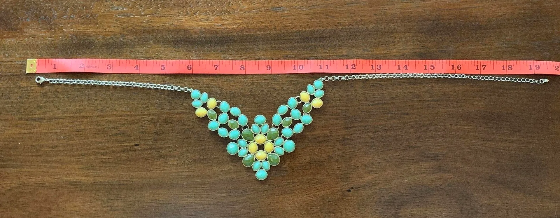 Turquoise/Green Statement Necklace - Image 2