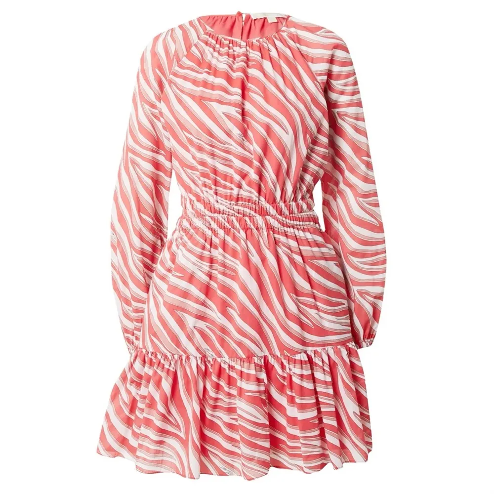 NWT Michael Kors Zebra Print Cotton Lawn Cutout Pink Long Sleeve Mini Dress - Image 5