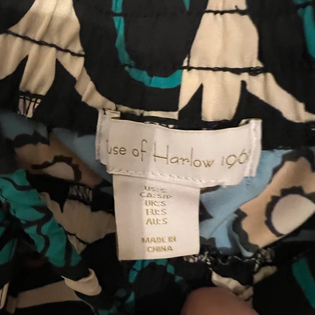 Harlow Blue and Brown Patterned Wide Leg Pants - Image 2