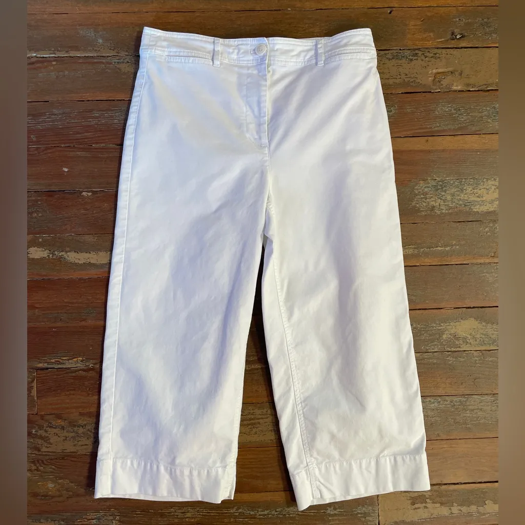 Talbots Wide Leg Crop Chino White Pants - Sz 8P 💚🎀 - Image 7