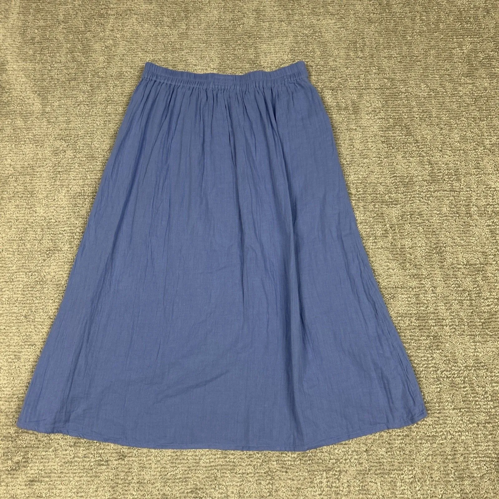 Pact Skirt Womens Medium Coastal Gauze Faux Wrap Pockets Summer Periwinkle - Image 4