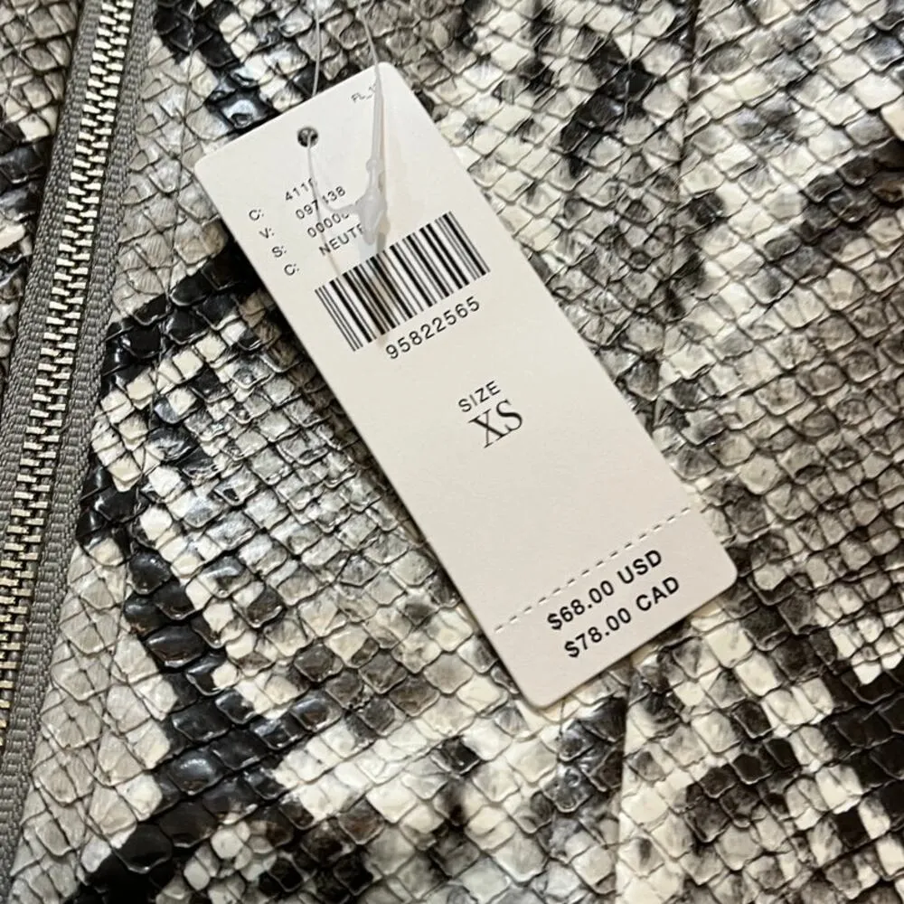 Anthropologie Extro&Vert Darcie Strapless Faux-Leather Snake Print Corset Top XS - Image 4