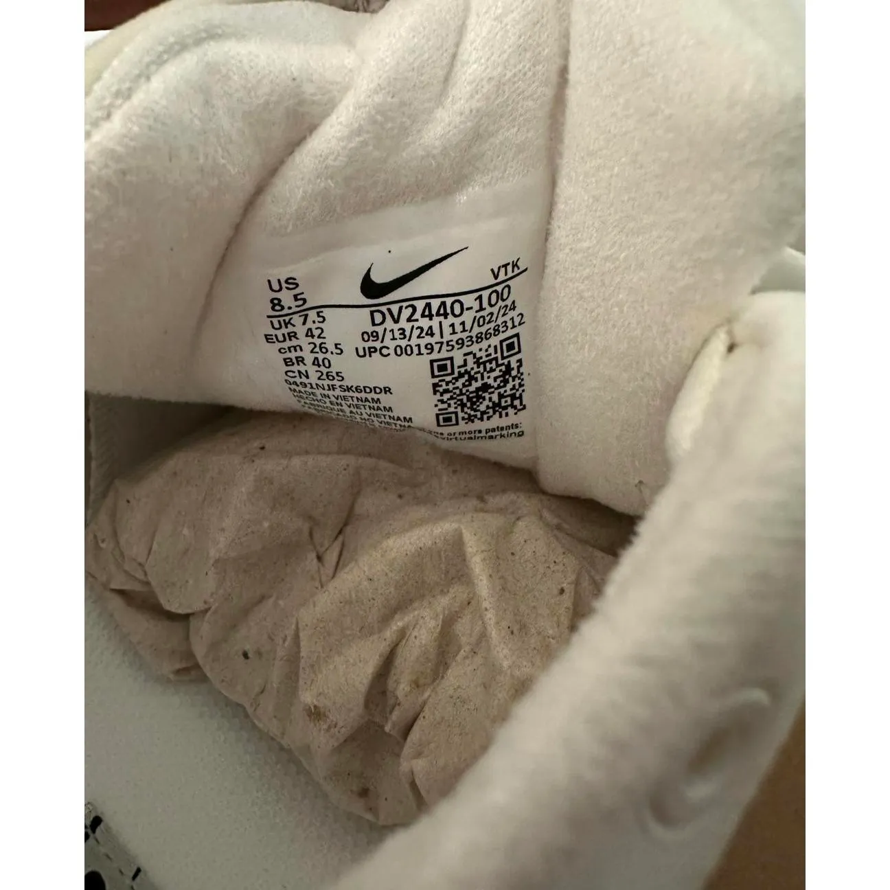 Nike Lunar Roam Sneaker Summit White/Phantom/Light Bone NIB Size M 8.5 / W 10 - Image 5