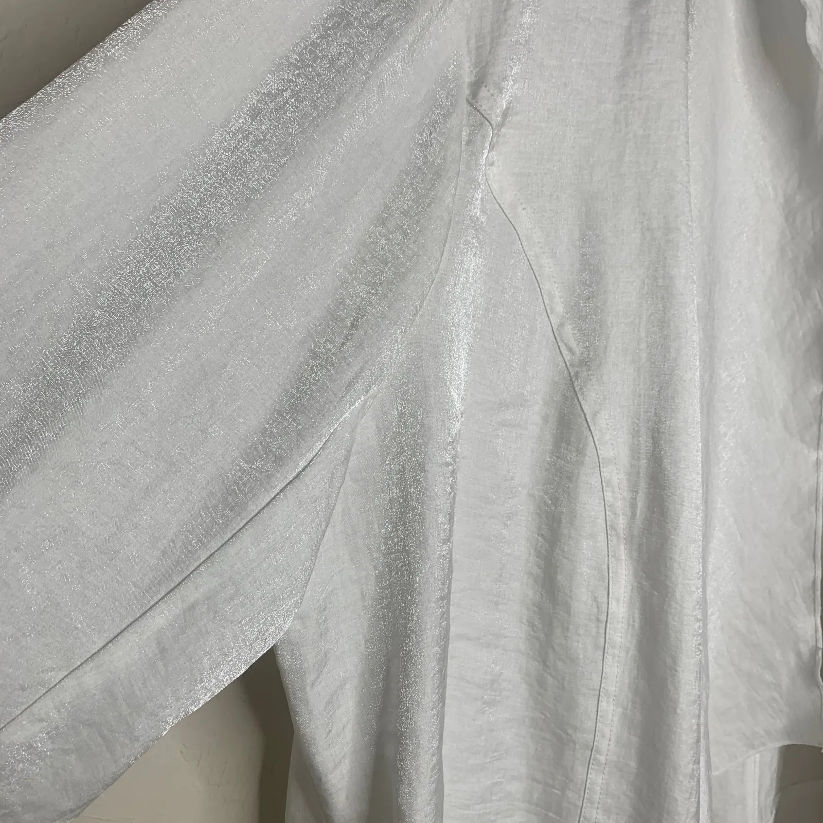 Ruby Rd. White Waterfall Jacket Open Front Sz 22W - Image 8