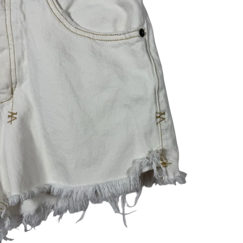 Ksubi Women’s Hi And Hawt Distressed Cutoff Denim Shorts White Size 28 - Image 3