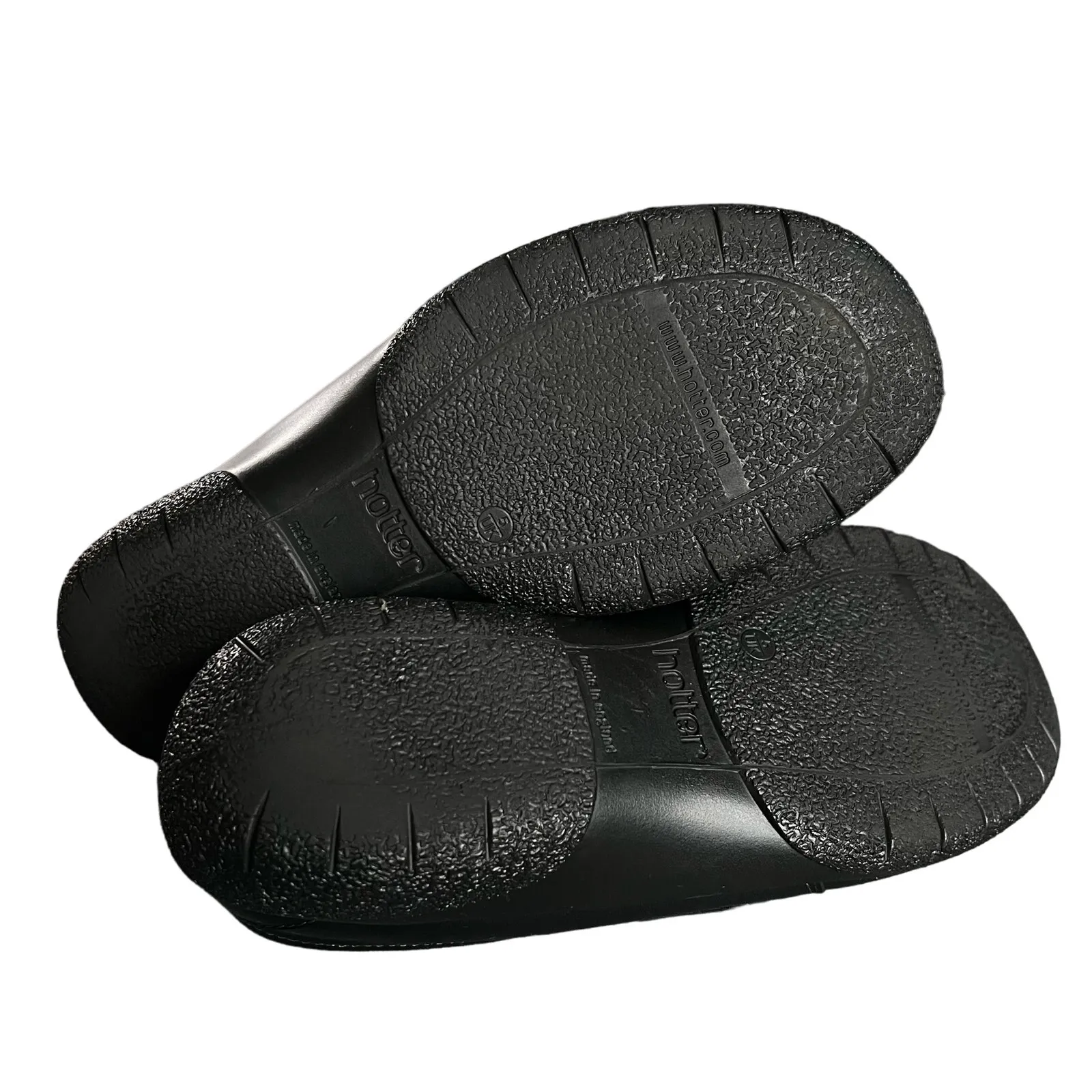 Hotter Black Sugar Leather Loafers Flats Size 7 EEE Hook and Loop Strap - Image 6