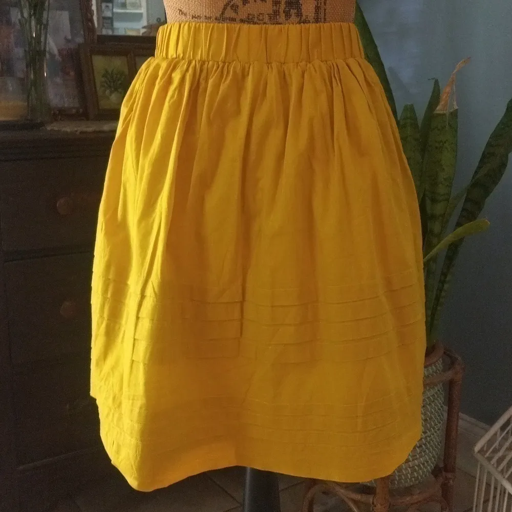 Anthropologie Odille Drawing Parallels Pleated Pocket Skirt in Marigold Yellow - Image 13