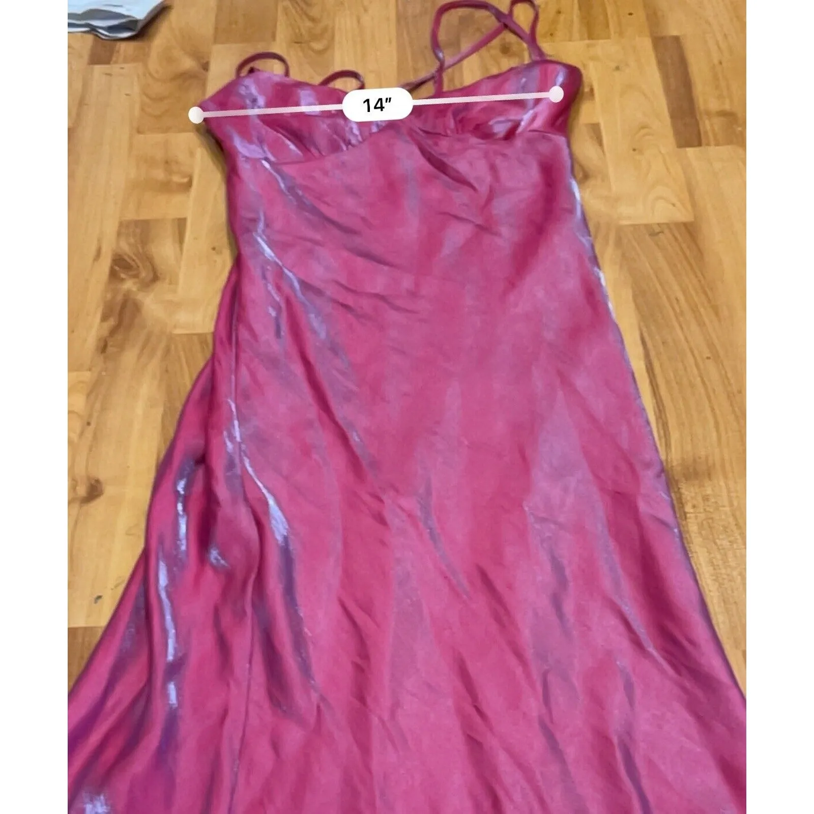 Wild Fable Iridescent Pink Maxi Slip Dress ~women’s S NWT - Image 4