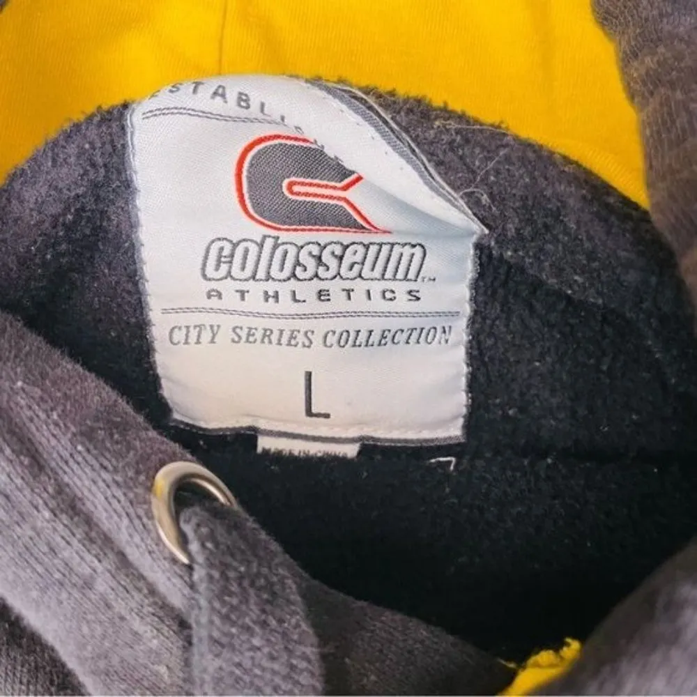 colosseum athletics hooded sweatshirt pittsburgh hoodie blue and yellow sz large - Image 3