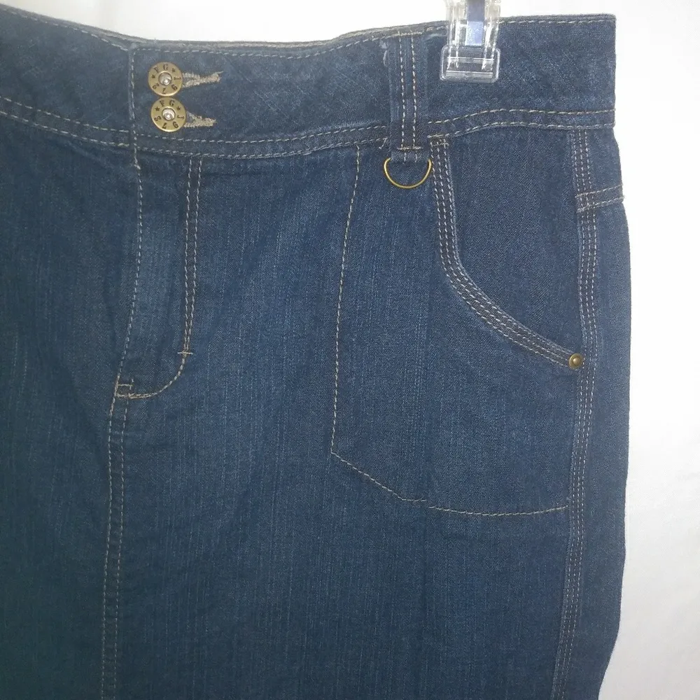 FG 14 Jeans Skirt Dark Wash Pocketed Plus - Image 2