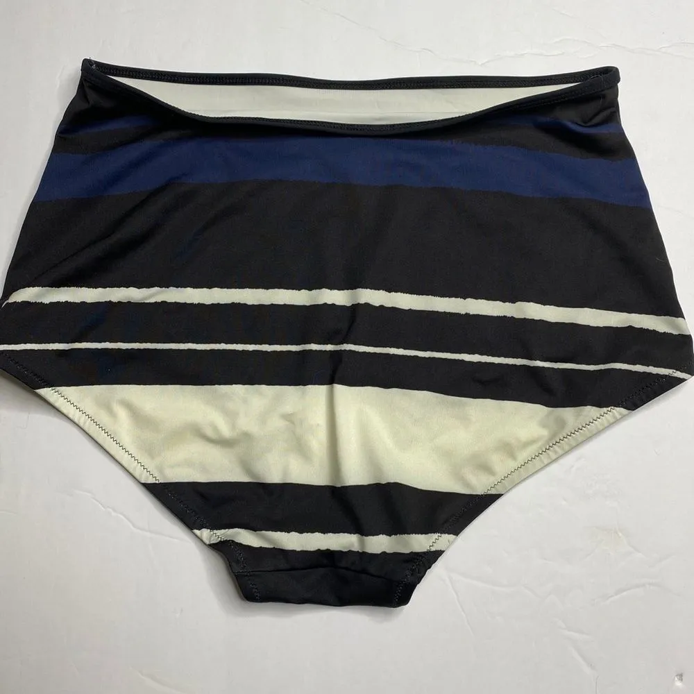 Designer‎ High Waist Bikini Bottom Blue Size M - Image 5