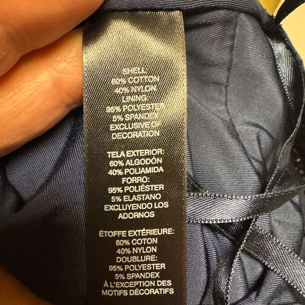 White House Black Market‎ Navy Lace Mini Dress - Image 5