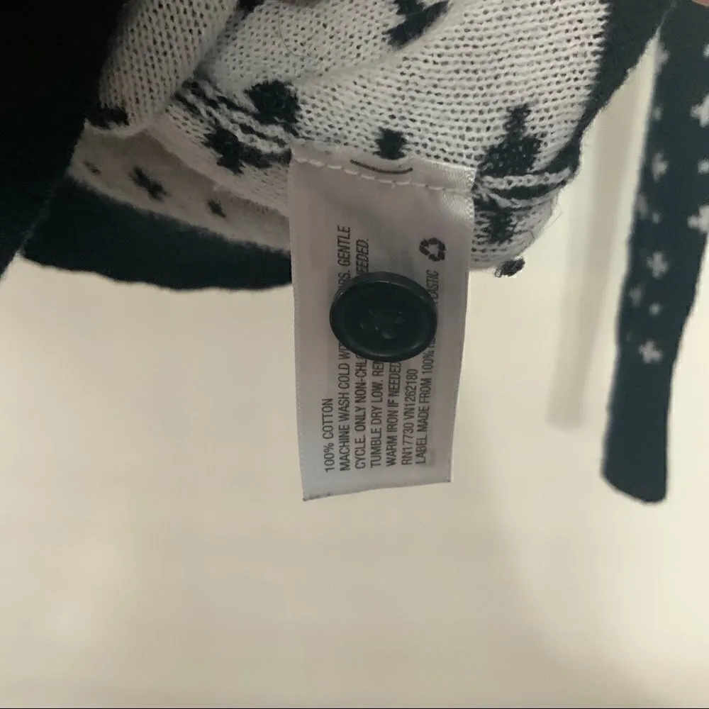 Merona a cross design black white cardigan - Image 4