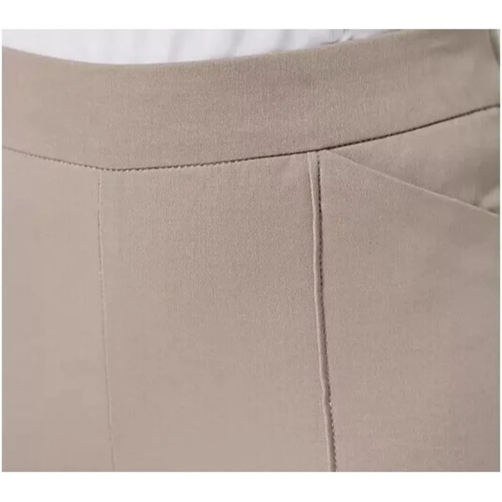 New Womens Isaac Mizrahi Live 6 T Tall 24/7 Straight Pant Stonewall Grey Tan - Image 7