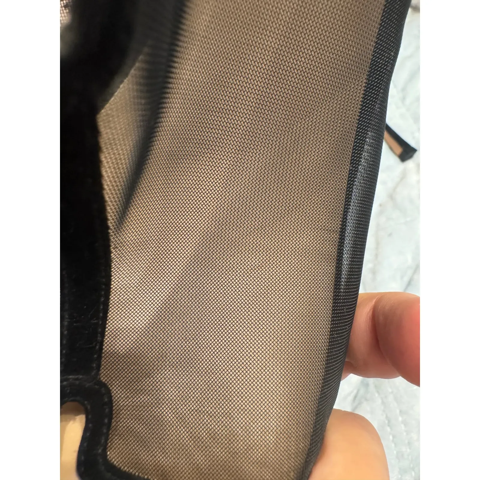 Stuart Weitzman  Women's Heels Size 11 Black Suede Mesh High Heel Mules - Image 5