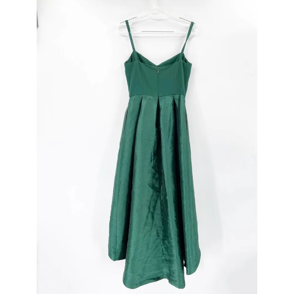 Anthropologie Hutch Emerald Green High Low Sweetheart Midi Dress Size 0 - Image 4