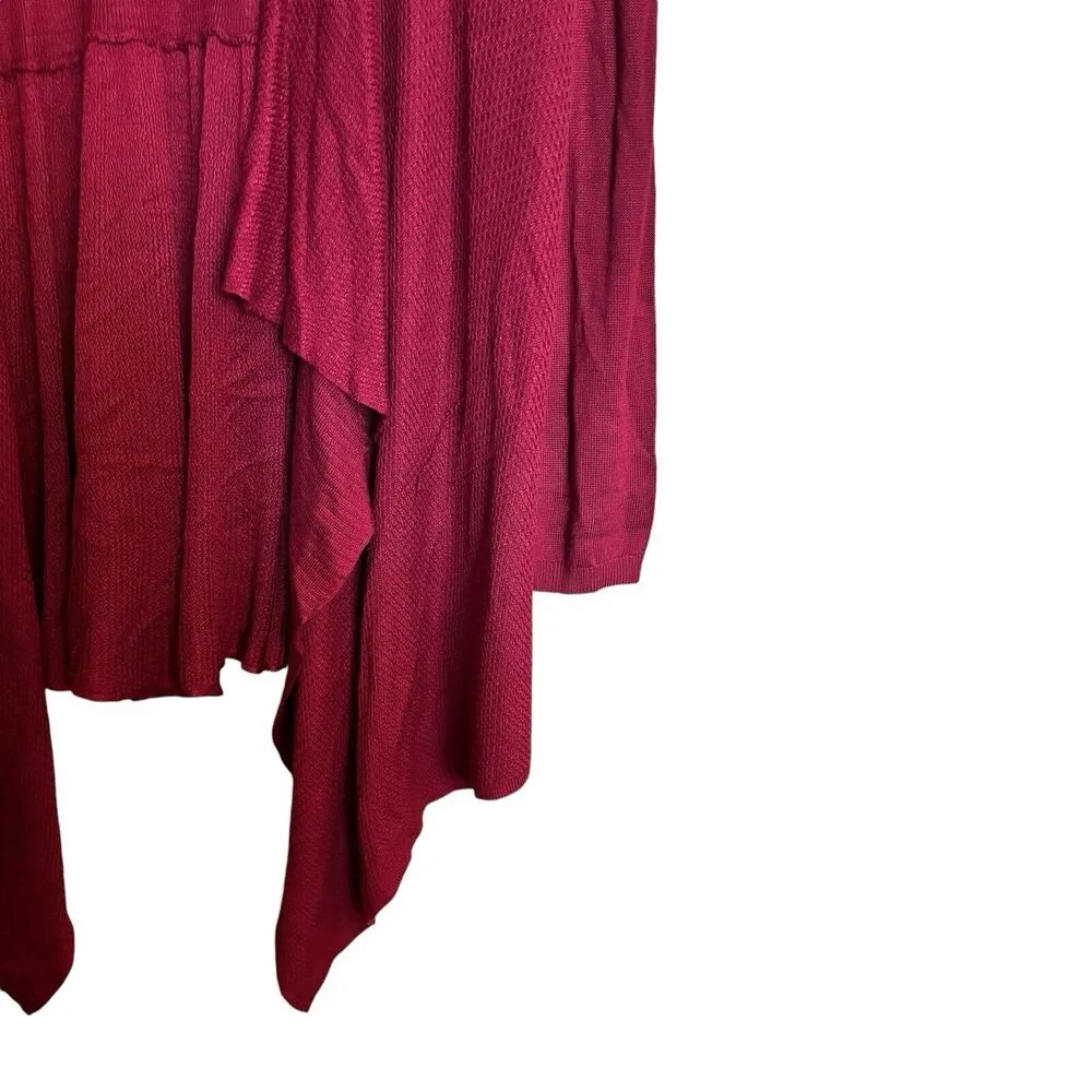 Torrid Cardigan Womens 1X Red Drape Waterfall Stretch Open Sweater - Image 5